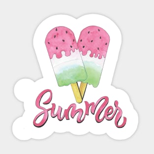 Summer Popsicle Ice Pops Ice Cream Watermelon Sticker